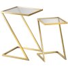 Mauro Ferretti tables dappoint Z lot de 2 40x40x60 et 30x30x50 cm or