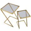 Mauro Ferretti tables dappoint Z lot de 2 40x40x60 et 30x30x50 cm or