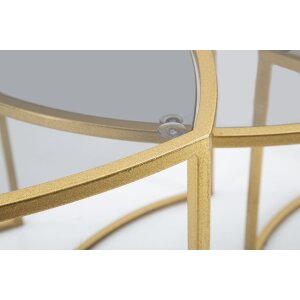 Mauro Ferretti table dappoint Triangle set de 3 Ø 60x50-50x45-40x40 cm or