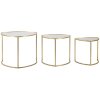 Mauro Ferretti table dappoint Triangle set de 3 Ø 60x50-50x45-40x40 cm or