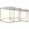 Mauro Ferretti table dappoint Triangle set de 3 Ø 60x50-50x45-40x40 cm or