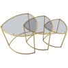 Mauro Ferretti table dappoint Triangle set de 3 Ø 60x50-50x45-40x40 cm or