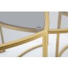 Mauro Ferretti table dappoint Triangle set de 3 Ø 60x50-50x45-40x40 cm or