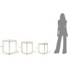 Mauro Ferretti table dappoint Triangle set de 3 Ø 60x50-50x45-40x40 cm or