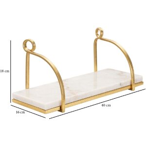 Mauro Ferretti étagère murale Marble 40x16x18 cm or blanc