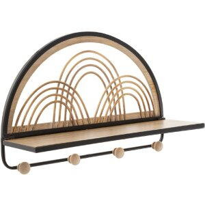 Mauro Ferretti étagère murale Oporto avec crochets 46x15,5x30 cm noir marron