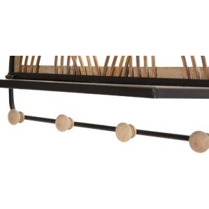 Mauro Ferretti étagère murale Oporto avec crochets 46x15,5x30 cm noir marron