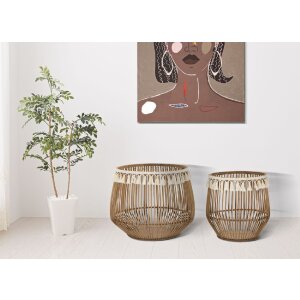 Mauro Ferretti Set de paniers Fuji 2 pièces Ø 47x39,5-34x36,5 cm brun
