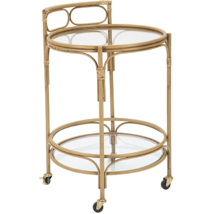 Mauro Ferretti Chariot de service Panama rond Ø 51x74 cm brun