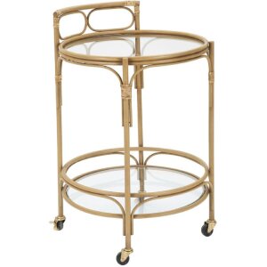 Mauro Ferretti Chariot de service Panama rond Ø 51x74 cm brun