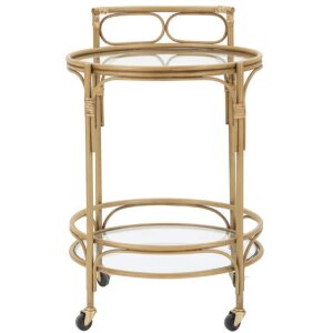 Mauro Ferretti Chariot de service Panama rond Ø 51x74 cm brun