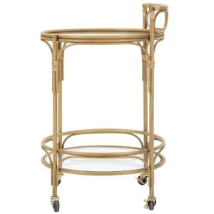 Mauro Ferretti Chariot de service Panama rond Ø 51x74 cm brun
