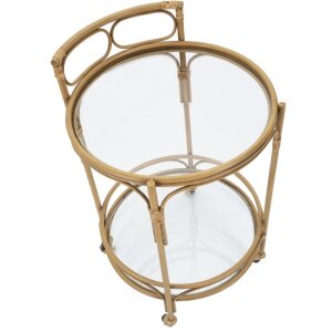 Mauro Ferretti Chariot de service Panama rond Ø 51x74 cm brun