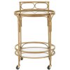 Mauro Ferretti Chariot de service Panama rond Ø 51x74 cm brun