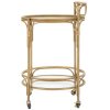 Mauro Ferretti Chariot de service Panama rond Ø 51x74 cm brun