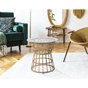 Mauro Ferretti Table basse Panama ronde Ø 50x50 cm brun