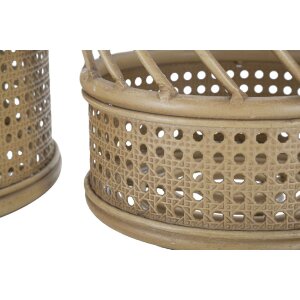 Mauro Ferretti Porte-fleurs Panama lot de 2 Ø 30x25-22x18 cm brun