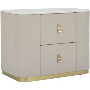 Mauro Ferretti table de nuit beauté 60x40x47 cm crème or