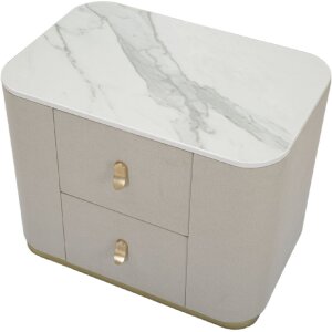 Mauro Ferretti table de nuit beauté 60x40x47 cm crème or