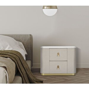 Mauro Ferretti table de nuit beauté 60x40x47 cm crème or