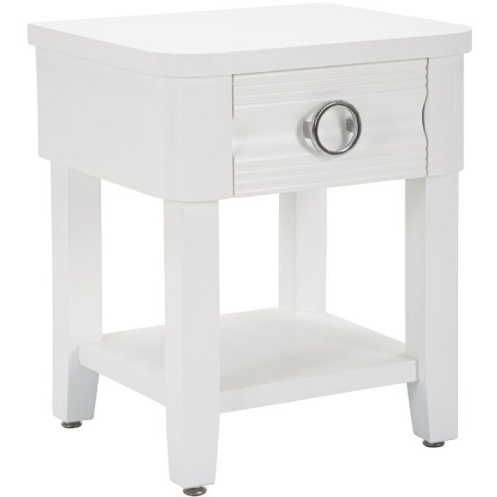 Mauro Ferretti table de nuit brillant 45x40x54 cm blanc