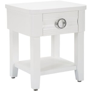 Mauro Ferretti table de nuit brillant 45x40x54 cm blanc