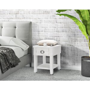 Mauro Ferretti table de nuit brillant 45x40x54 cm blanc