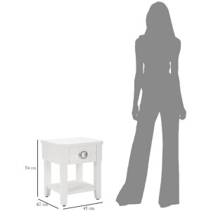 Mauro Ferretti table de nuit brillant 45x40x54 cm blanc