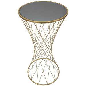 Mauro Ferretti Table dappoint Tour Nouveau Ø 50x100 or