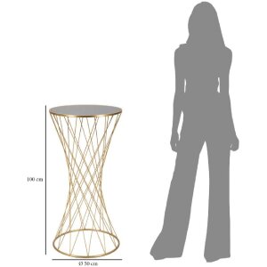 Mauro Ferretti Table dappoint Tour Nouveau Ø 50x100 or