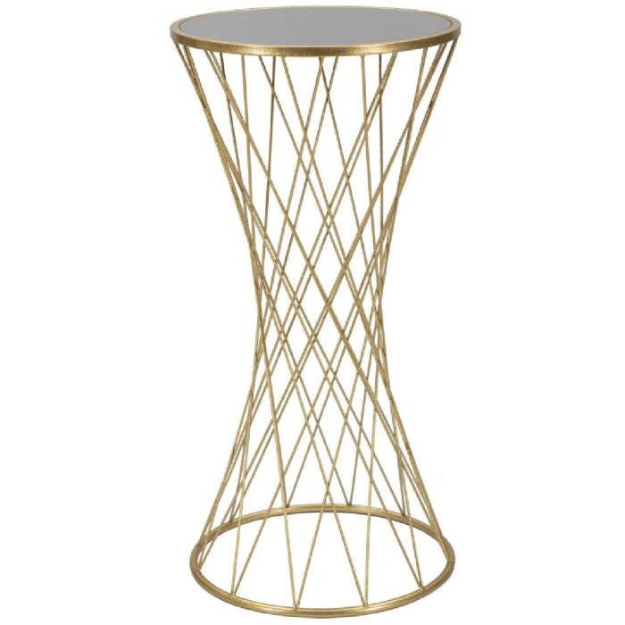Mauro Ferretti Table dappoint Tour Nouveau Ø 40x80 or