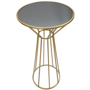 Mauro Ferretti Table dappoint Simple Nouveau Ø 50x100 or