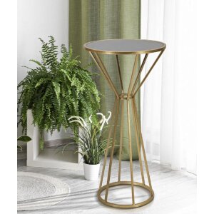 Mauro Ferretti Table dappoint Simple Nouveau Ø 50x100 or
