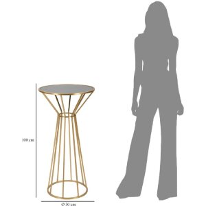 Mauro Ferretti Table dappoint Simple Nouveau Ø 50x100 or