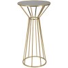 Mauro Ferretti Table dappoint Simple Nouveau Ø 50x100 or