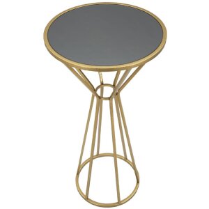 Mauro Ferretti Table dappoint Simple Nouveau Ø 40x80 cm or