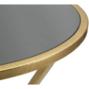 Mauro Ferretti Table dappoint Simple Nouveau Ø 40x80 cm or