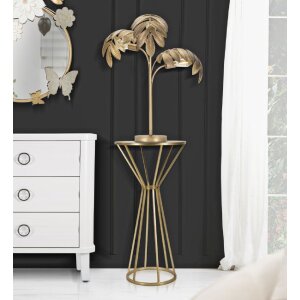 Mauro Ferretti Table dappoint Simple Nouveau Ø 40x80 cm or