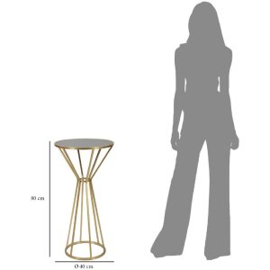Mauro Ferretti Table dappoint Simple Nouveau Ø 40x80 cm or