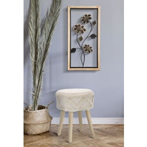 Mauro Ferretti tabouret Damaskus haut Ø 32x41 cm naturel