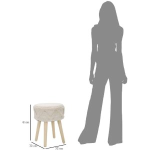Mauro Ferretti tabouret Damaskus haut Ø 32x41 cm naturel