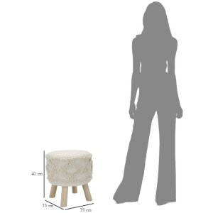 Mauro Ferretti tabouret Damaskus Ø 35x40 cm naturel