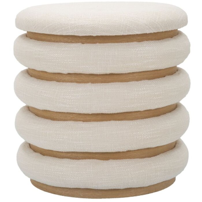 Mauro Ferretti Pouf Damaskus Line rond Ø 40x42 cm naturel