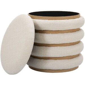 Mauro Ferretti Pouf Damaskus Line rond Ø 40x42 cm naturel