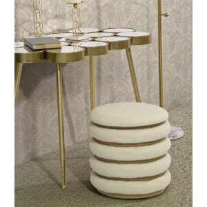 Mauro Ferretti Pouf Damaskus Line rond Ø 40x42 cm naturel