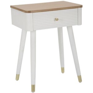 Mauro Ferretti table de nuit Matera 45x32x62 cm blanc marron