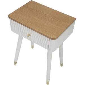 Mauro Ferretti table de nuit Matera 45x32x62 cm blanc marron