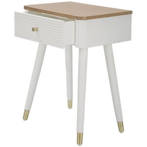 Mauro Ferretti table de nuit Matera 45x32x62 cm blanc marron