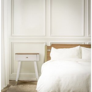 Mauro Ferretti table de nuit Matera 45x32x62 cm blanc marron