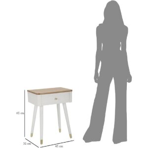 Mauro Ferretti table de nuit Matera 45x32x62 cm blanc marron
